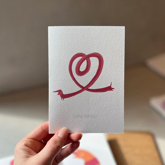 Long Dog Heart Greeting Card