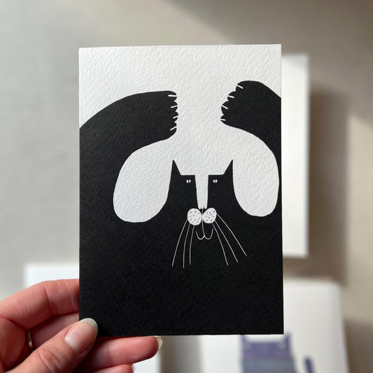 Black Cat Hugging Greeting Card