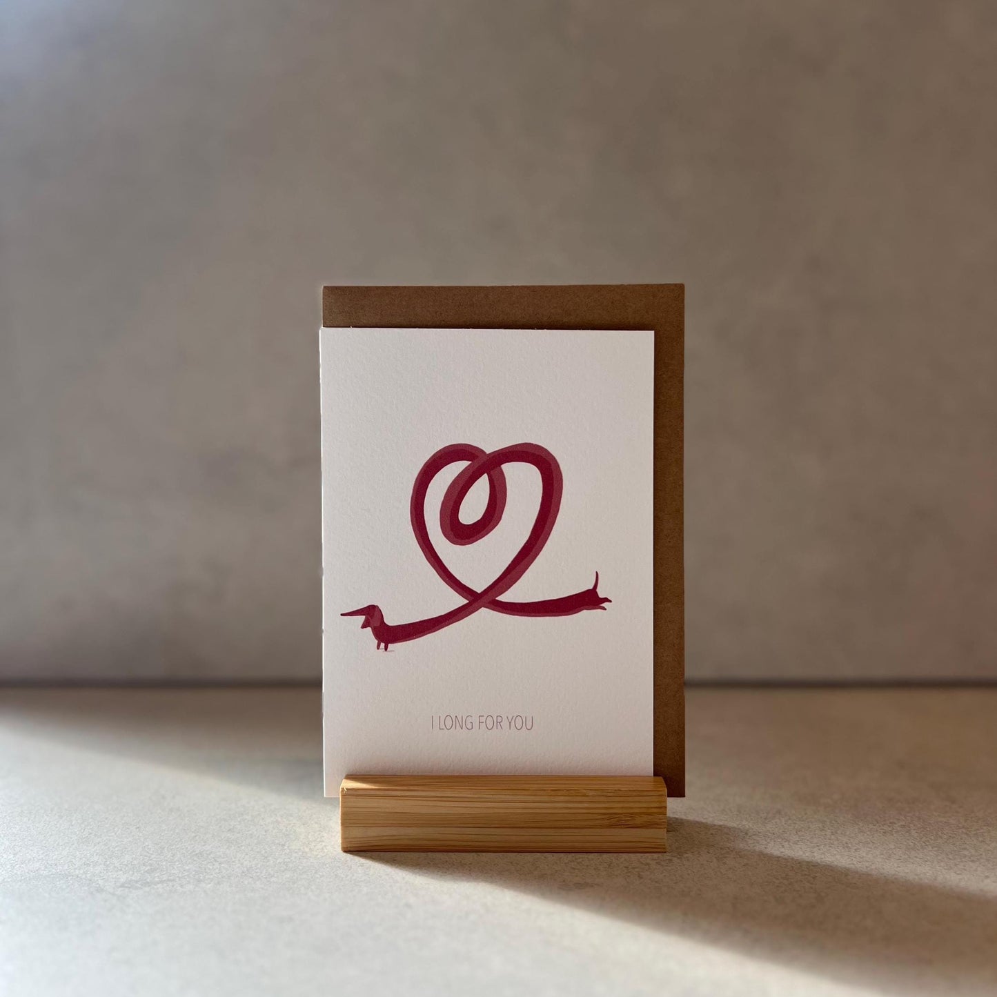 Long Dog Heart Greeting Card