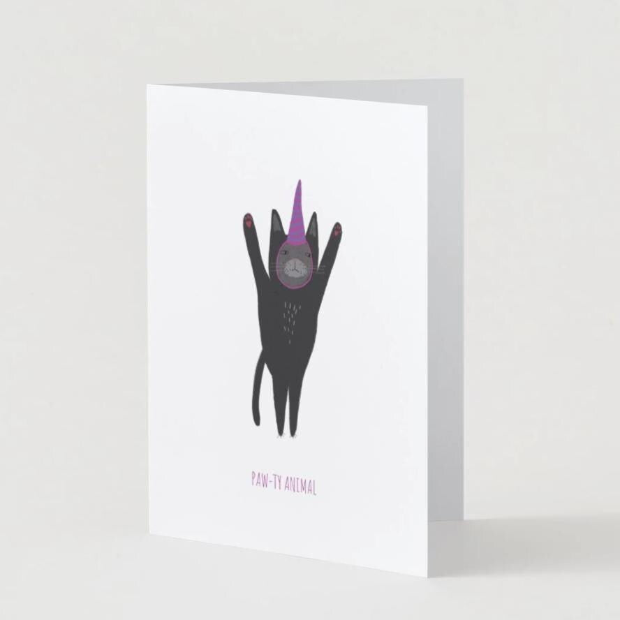 "Paw-ty Animal" Funky Greeting Card