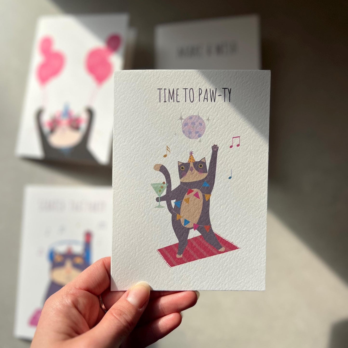 Time to Paw-ty Cat Birthday Greeting Card