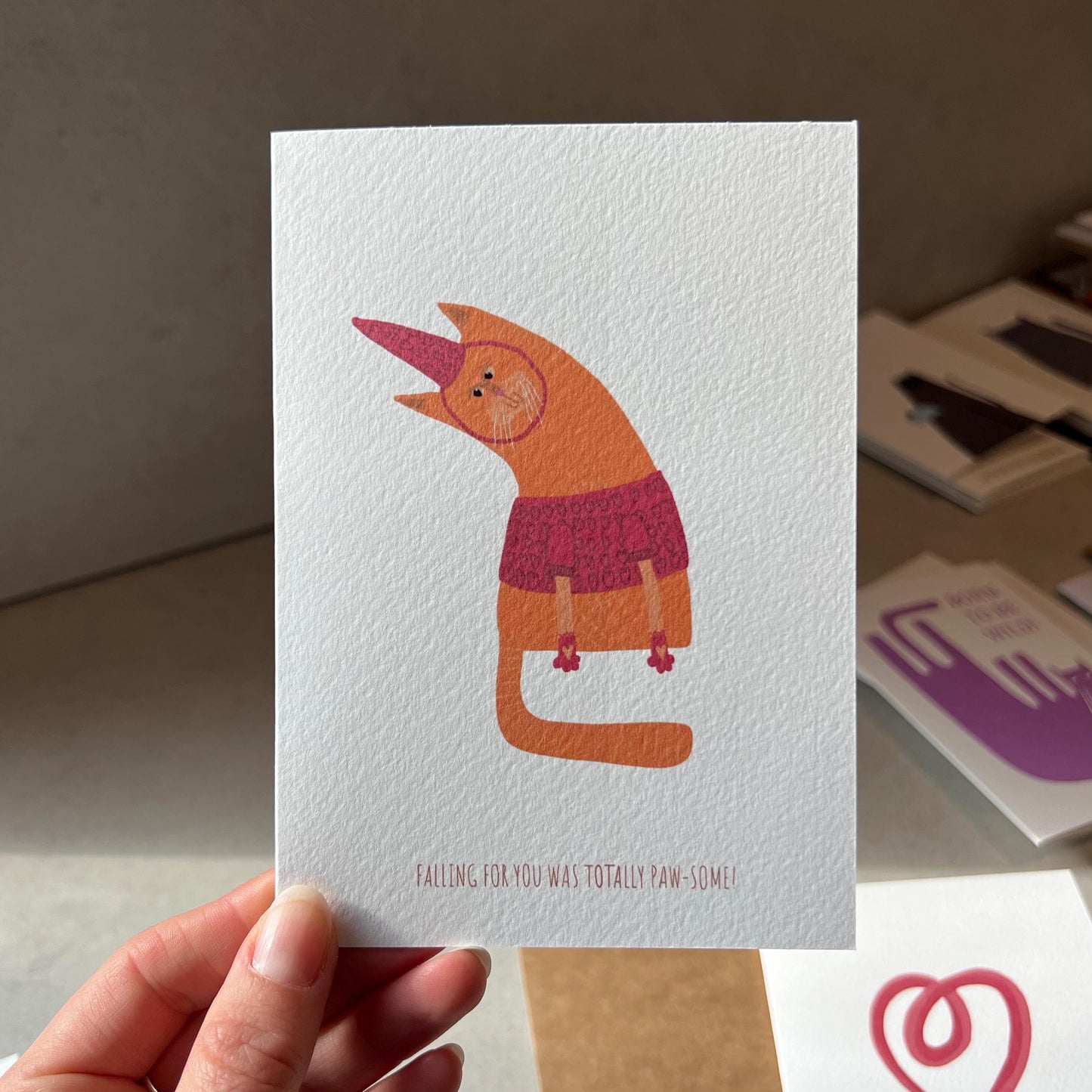 "Falling for you was totally paw-some!" Greeting Card