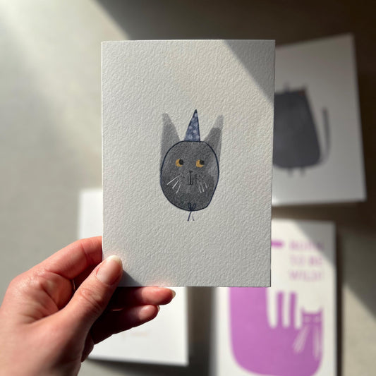 Funky Cat Birthday Greeting Card
