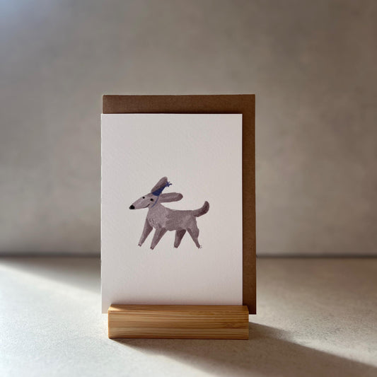 Tiny Party Hat  Dog Greeting Card