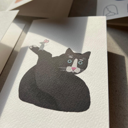 Funny Cat and Mouse Greeting Card