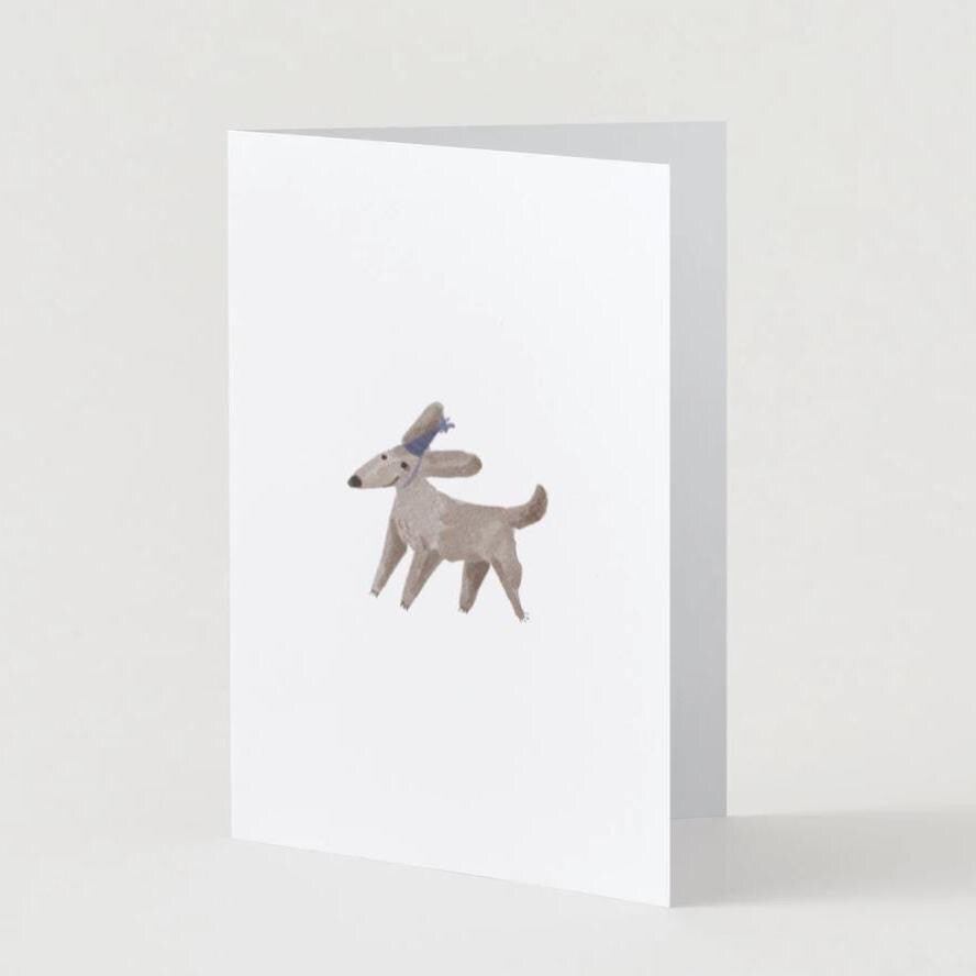 Tiny Party Hat  Dog Greeting Card