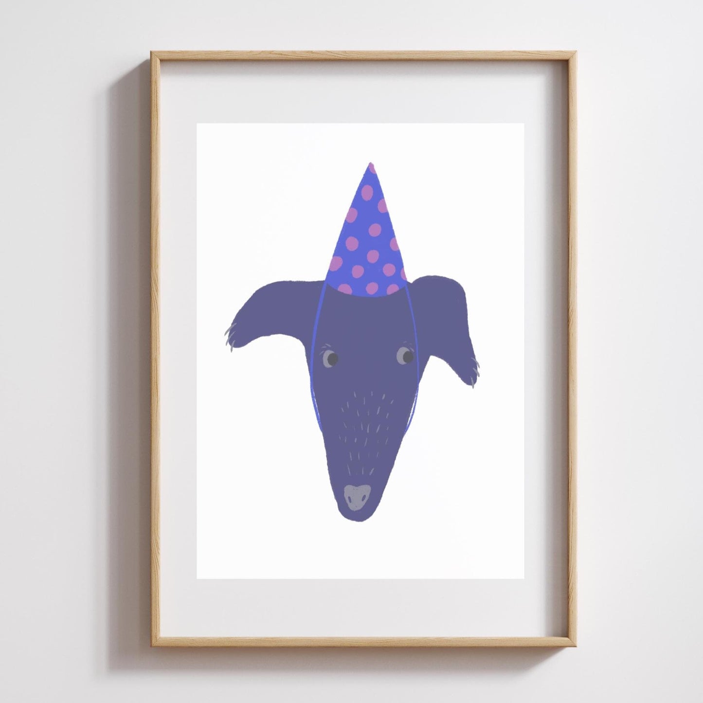 A5 Party Dog Wall Art Cute Celebration Dog Print Whimsical Decor Minimalist Dog Illustration Gift for Dog Lovers Kids Room Baby Shower Gift