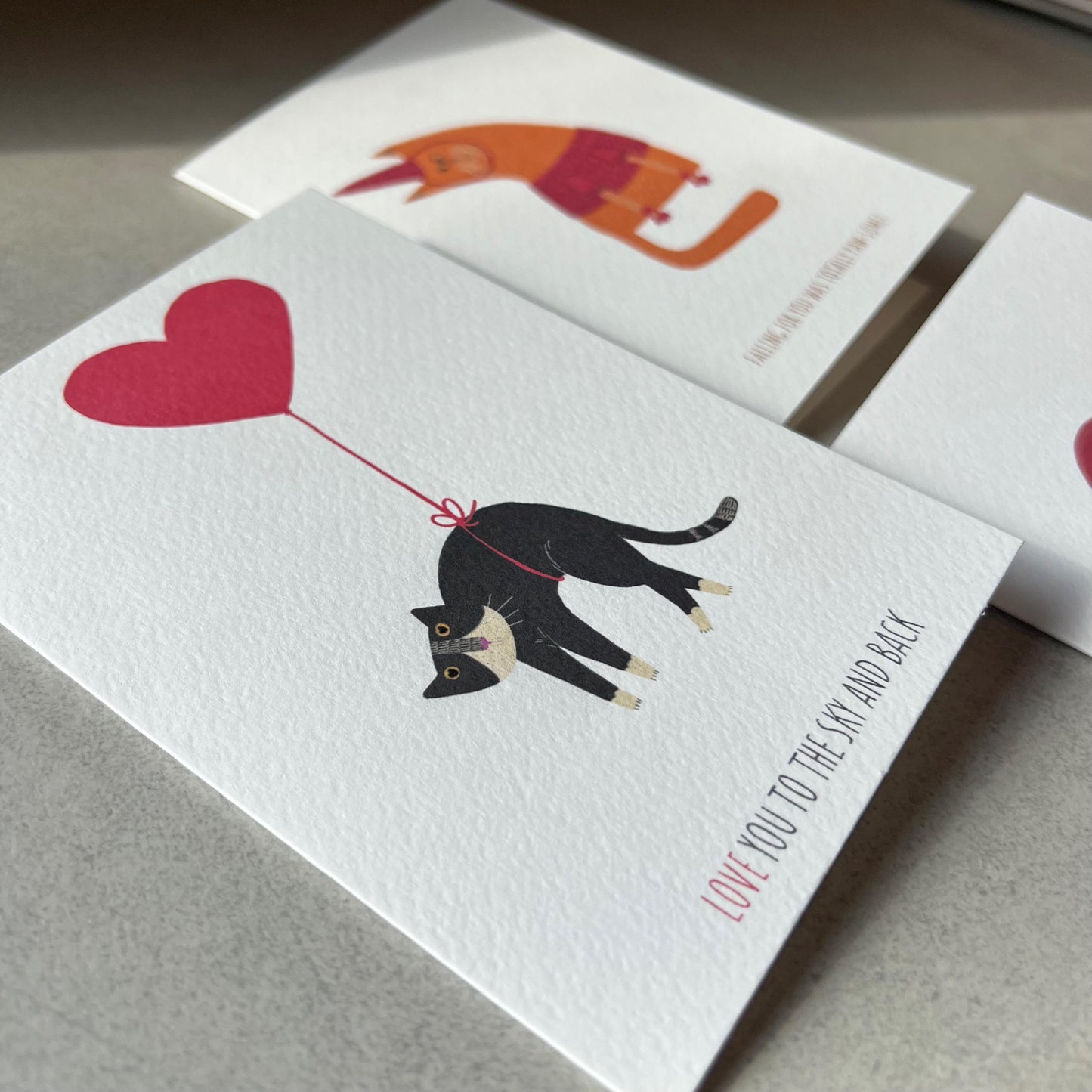 Love You to the sky and back Cat Greeting Card