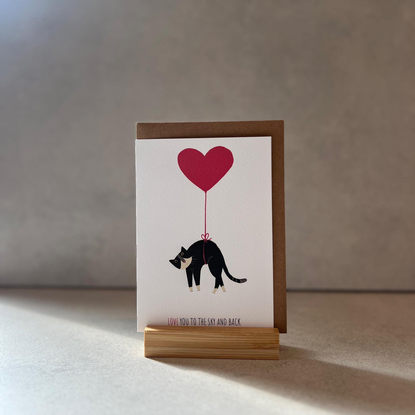 Love You to the sky and back Cat Greeting Card