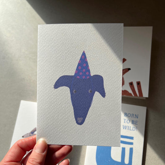 Purple Pup Party  Celebration Greeting Card