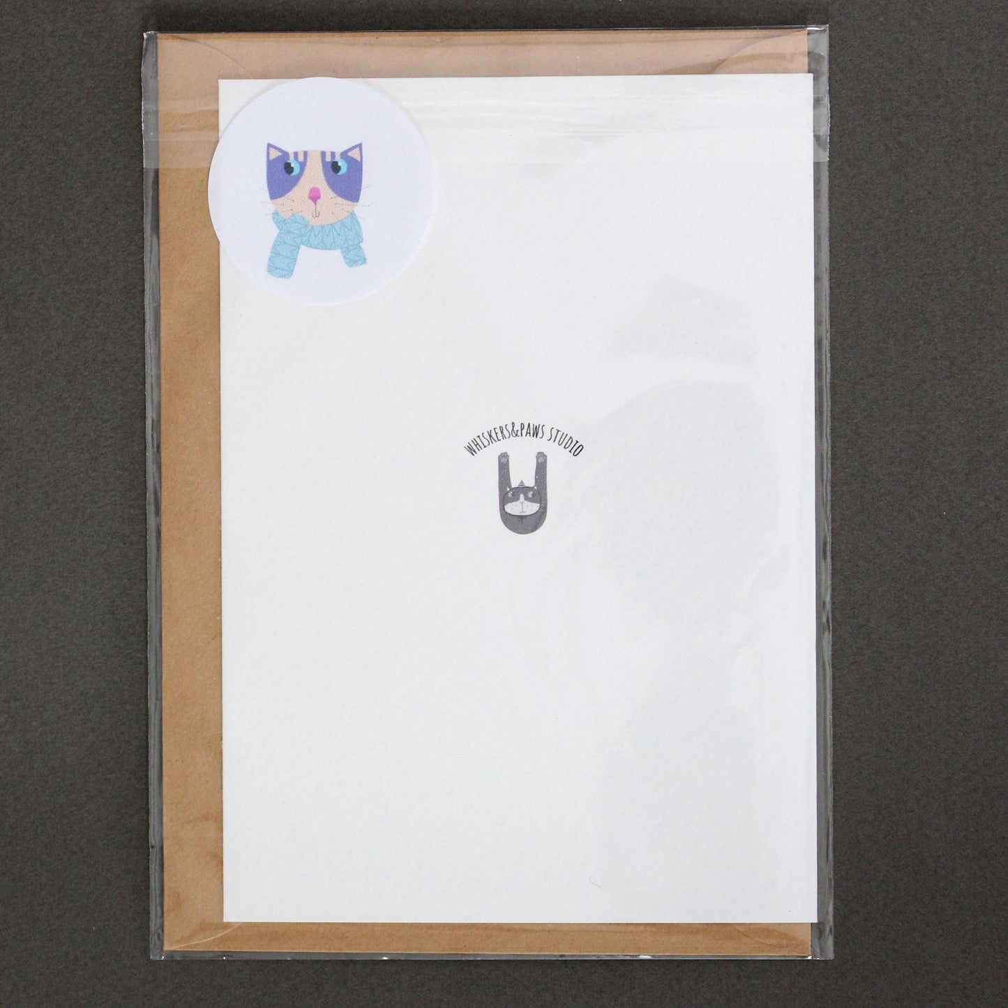 Quirky Blue Cat Birthday Greeting Card