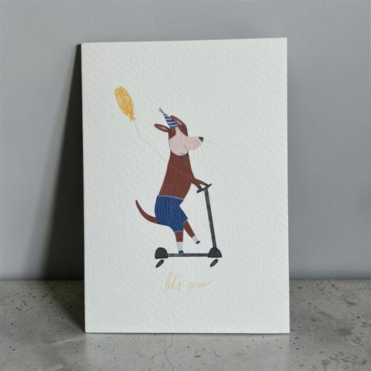 Lets gooo Funky Dog Birthday Greeting Card